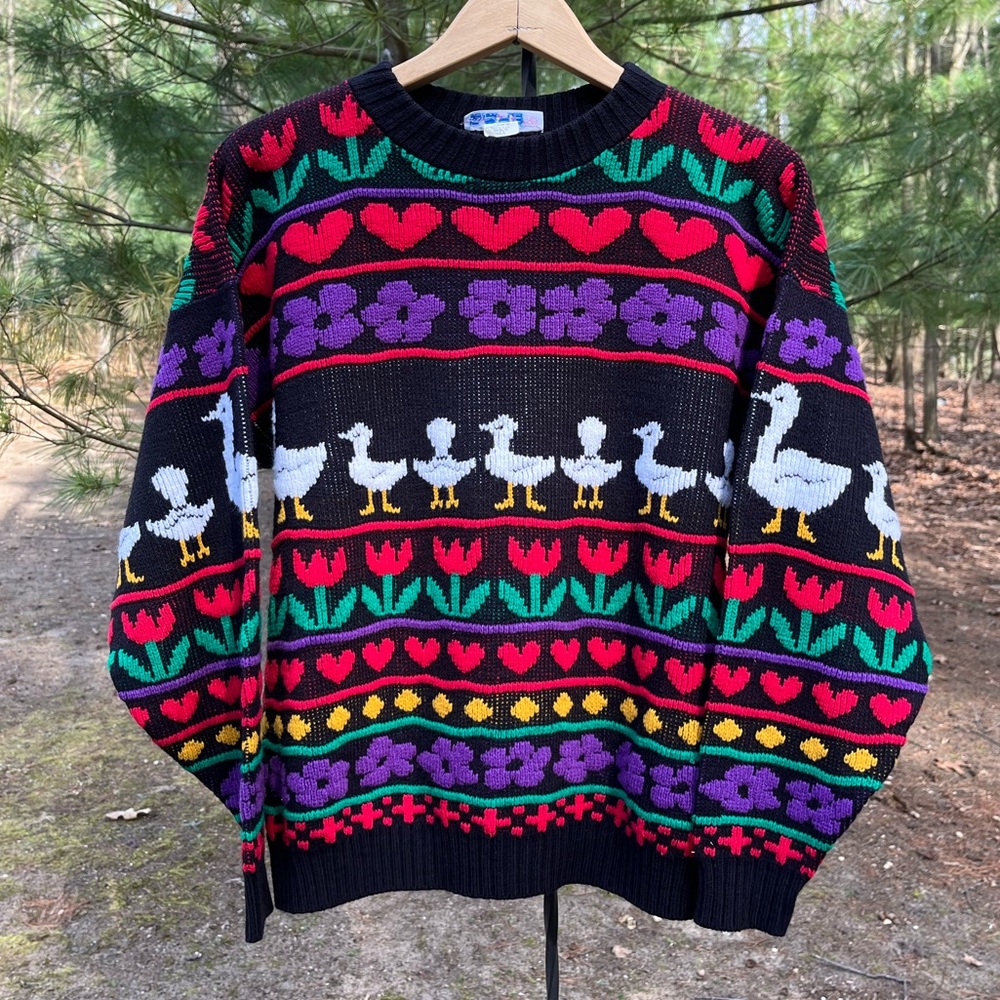 80s Ducks In A Row Sweater